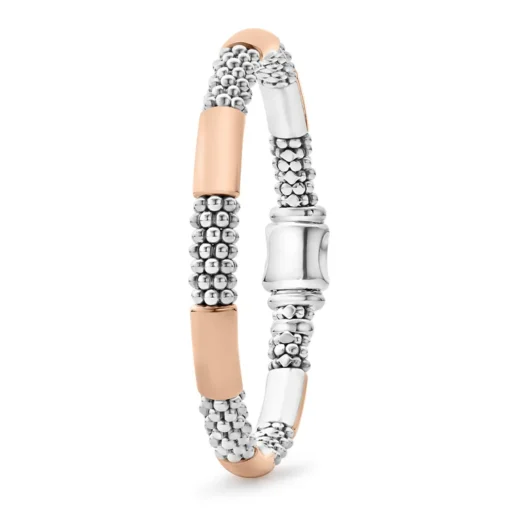 Lagos Rose Gold Station Caviar Bracelet | 6mm (Size S+)