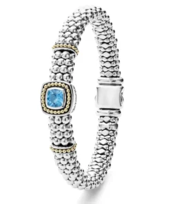 Lagos Swiss Blue Topaz Caviar Bracelet | 9mm (Size M)