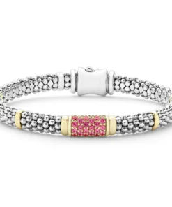 Lagos Pink Sapphire Caviar Bracelet | 6mm (Size M)