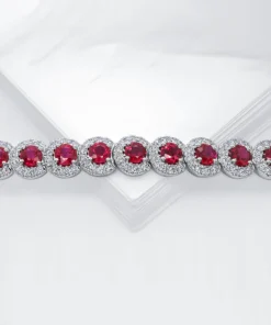 Diamond Cellar Ruby & Diamond Overlaping Halo Bracelet