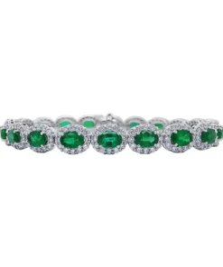 Diamond Cellar Emerald & Diamond Halo Bracelet