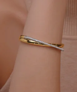 Kwiat Orbit Crossover Bangle with Diamonds