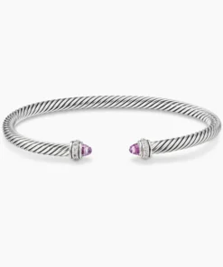 David Yurman Classic Cable Bracelet in Amethyst with Diamonds