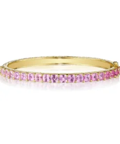 Penny Preville Pink Sapphire Ombre Cushion-Cut Bangle