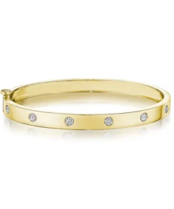 Penny Preville Diamond Moderne Deco Bangle Bracelet