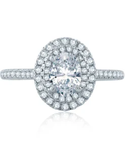 A. Jaffe Diamond Double Halo Semi Mount Ring | 14k White (1.00ct Head)