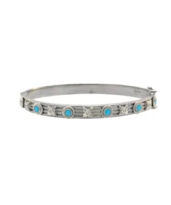 Armenta Turquoise and Champagne Diamond Huggie Bracelet