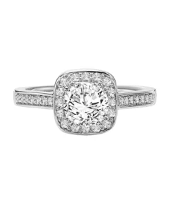 Frederick Goldman Diamond Halo Semi Mount Ring