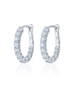 Kwiat Petite Hoop Earrings with Diamonds