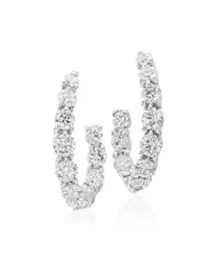 Gumuchian Diamond New Moon Curve Hoop Earrings