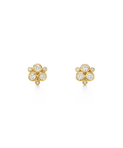 Temple St. Clair 18K Classic Diamond Trio Earrings