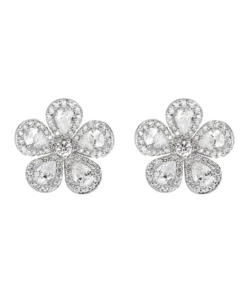 Piranesi Classic Flower Earrings with Diamonds