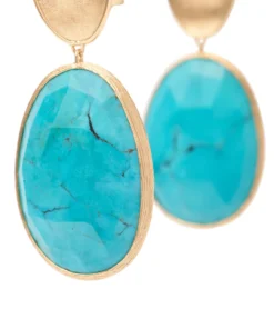 Marco Bicego Lunaria Drop Earrings with Mexican Turquoise