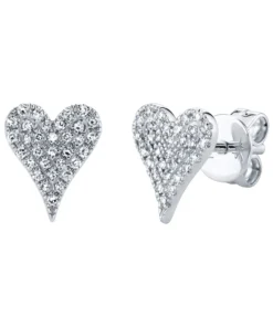 Shy Creations Medium Diamond Pavé Heart Stud Earrings