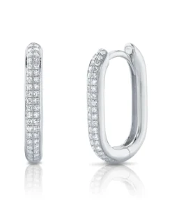 Shy Creations Diamond Oblong Hoop Earrings