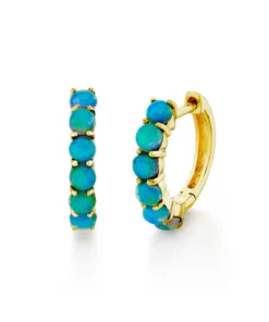 Sloane Street Ethiopian Opal Huggie Earrings