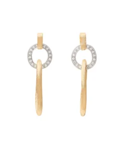 Marco Bicego Jaipur Flat Link Drop Earrings With Diamonds