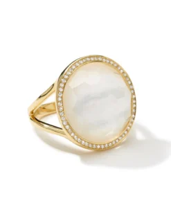 Ippolita Mother of Pearl/Clear Quartz & Diamond Icon Lollipop Medium Ring