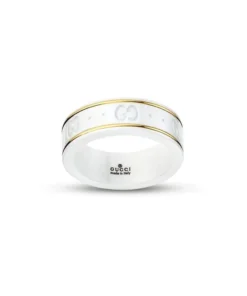 GUCCI White and Yellow Thin Icon Band